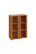 EN 3 - 8S kancelářská skříň, 2-dveřová/prosklená, 1100x800x400, olše jantar